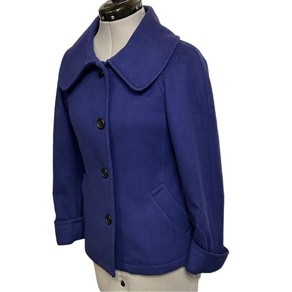 Theory Royal Blue Olivan 100 virgin wool pea coat Jacket size Small - Picture 2 of 14